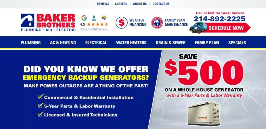 Baker Brothers Plumbing, Air & Electric's Homepage