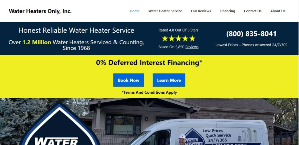 Water Heaters Only, Inc Homepage
