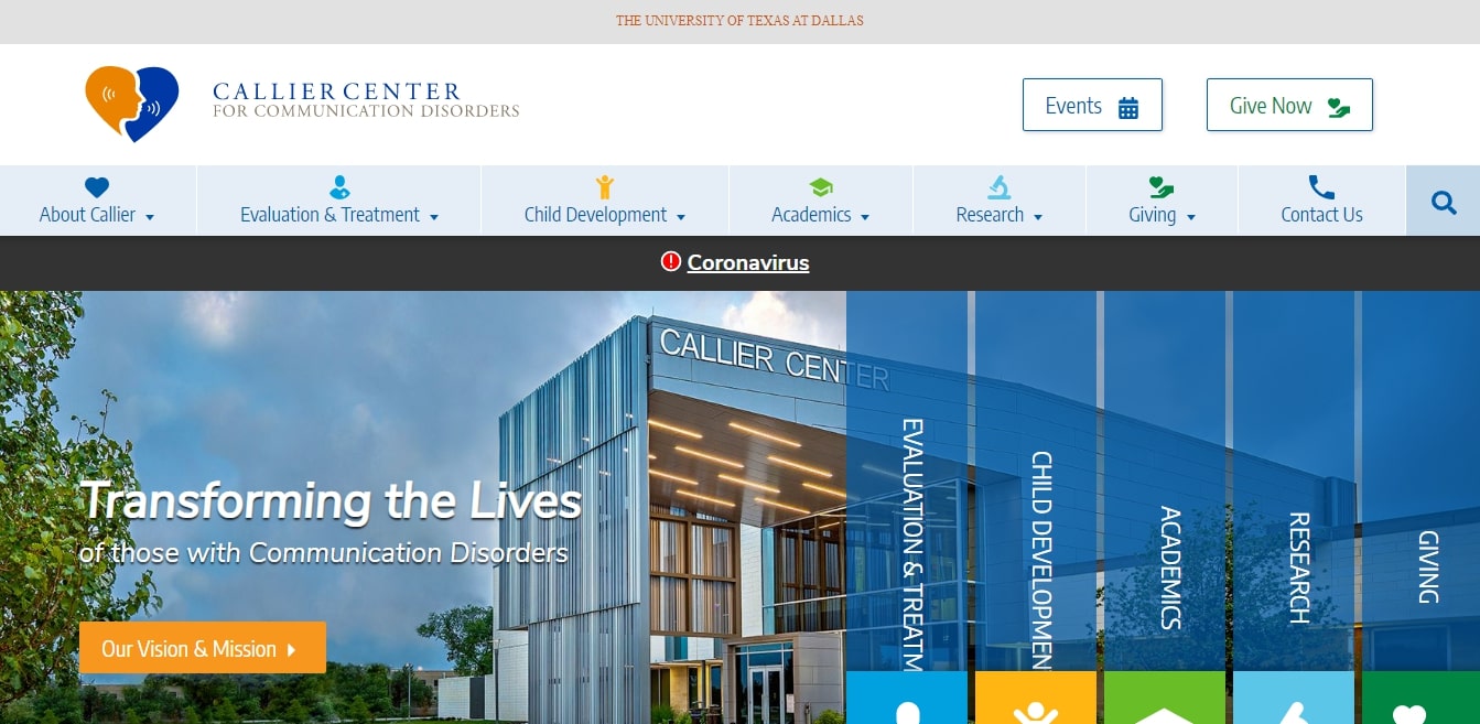 Callier Center for Communication Disorders' Homepage