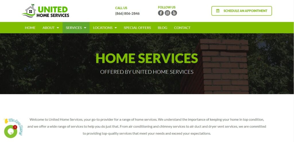 United Home Services Air Duct & Chimney Services' Homepage
