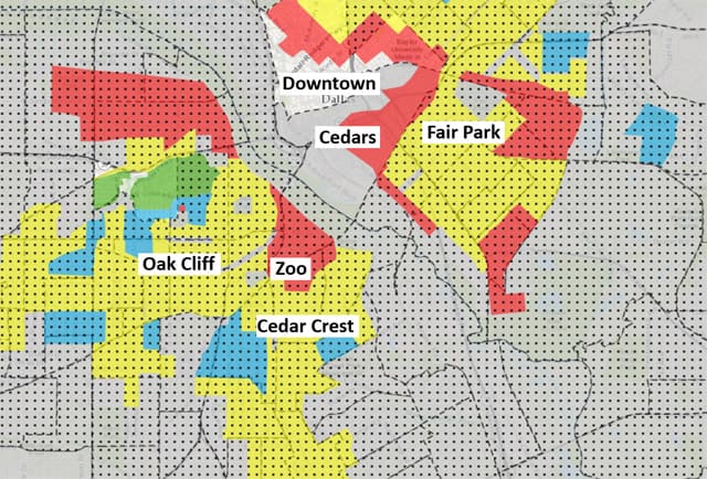 Map of South Dallas